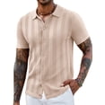 thumbnail image 6 of COOFANDY Men's Knit Polo Shirt Short Sleeve Casual Button Down Shirt Summer Beach Vacation Shirts, 6 of 7