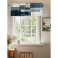 thumbnail image 2 of Color Block Valances for Windows, Rod Pocket Kitchen Valance Curtains - Soft & Washable Small Window Treatment for Living Room,&nbsp;Bathroom, Blue White, 54x18inch, 2 of 9