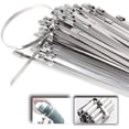thumbnail image 3 of Joernso 100Pcs 304 Stainless Steel Coated Multi-Purpose Locking Cable Metal Zip Ties, 3 of 8