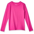thumbnail image 2 of Hanes Girls Long-Sleeve Crewneck T-Shirt, M, Amaranth, 2 of 10