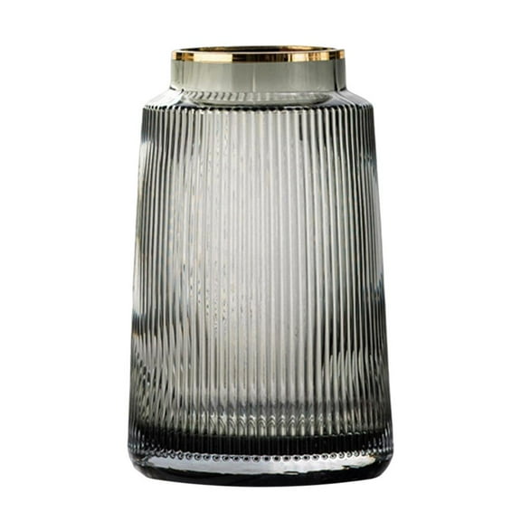 Transparent Flower Vases Thickened Crystal Glass Hydroponics Flower Vase Arrangement Home Wedding Decor, 3 Sizes , Grey 20cm