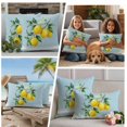 thumbnail image 4 of Outdoor Pillow Covers Watercolor Yellow Lemon Leaves Waterproof Pillow Cases 20x20 Set of 2, Summer Fruit on Light Blue Throw Pillow Cover Pillowcase for Patio Balcony Couch Garden, 4 of 9