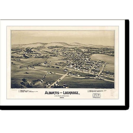 Historic Print, PA Alburtis Lockridge MAP, 16" x 20"