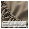 thumbnail image 3 of 2-Pack Fitted Bottom Sheets Split King - Premium 1800 Ultra-Soft Microfiber - Deep Pocket - 4 Twin XL Fitted Sheets (Split King, Taupe), 3 of 8