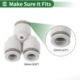thumbnail image 4 of Conectores de aire Push to Connect 1/2"x3/8"x3/8" tipo Y, adaptadores rápidos de línea de aire, 10 piezas, tono blanco y plateado, 4 of 7