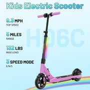 HOVERMAX Electric Scooter for Kids Ages 6-12, 150W Motor Max Speed 9.3 MPH, 5 Miles Range, Colorful LED Lights, Foldable kids electric scooter