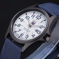 thumbnail image 2 of Zzbeans Military Sports Watch, Outdoor Mens Date Analog Quartz Wrist Watch, Stainless Steel Canvas Hook Buckle, Casual Water Resistant Watch for Men Hiking Date, Blue, 2 of 4