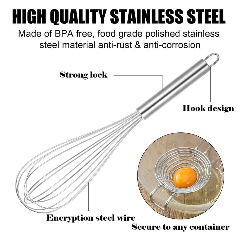 Ergonomic Handle Metal Whisk - Dishwasher-safe, Corrosion-resistant,  Stainless Steel Whisk, For Baking