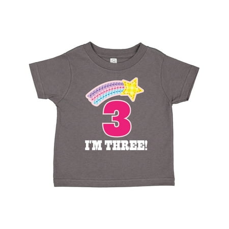 

Inktastic 3rd Birthday 3 Year Old Girls Rainbow Star Gift Toddler Toddler Girl T-Shirt