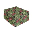 thumbnail image 1 of Tropical Rectangle Pouf, Pastel Hibiscus Bouquets with Banana Palm Leaves Plumeria Frangipani Jungle, Foot Stool for Living Room Office Ottoman with Cover, 25", Red Lime Green, by Ambesonne, 1 of 4