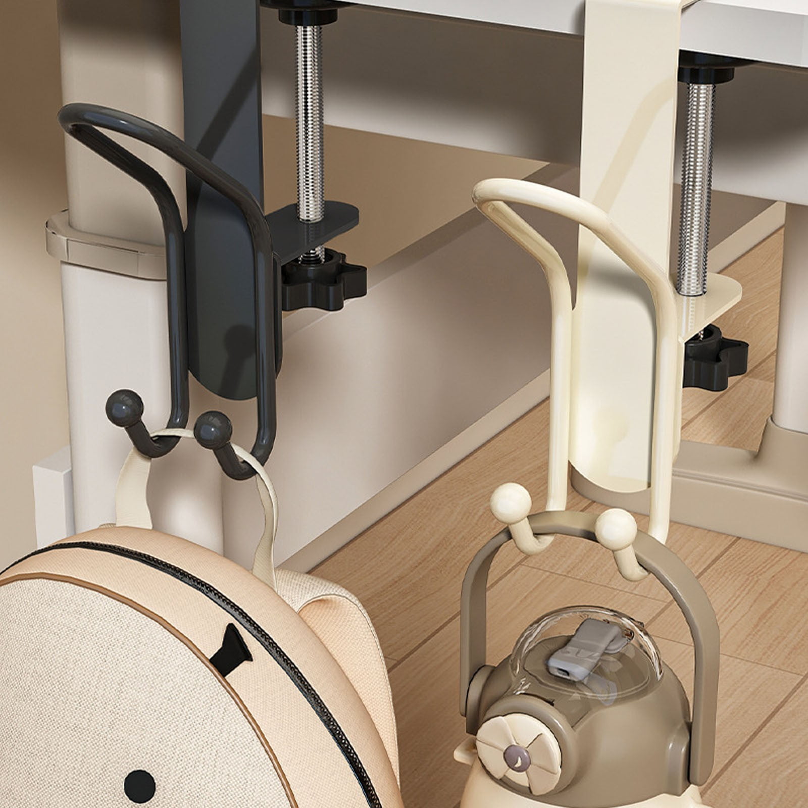Clearance Hooks under $15,Metal Desk Holder Hanger Desk Cable Management Undertable Storage For Headphones Bags Keys