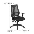 thumbnail image 3 of Scranton & Co Mesh Fabric Mid Back Swivel Office Chair in Black, 3 of 5