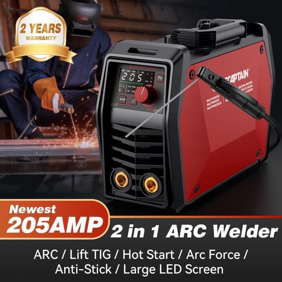 ARCCAPTAIN Portable Stick Welder,[APP Control] 120V IGBT Inverter with Hot Start, Arc Force, Anti-Stick, ARC205 Pro