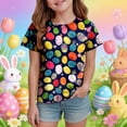thumbnail image 2 of Staki Easter Shirts for Girl Easter Day Gift Shirts for Toddler Baby Girl Bunny Egg Gnomes Short Sleeve Tshirt Infant Kids Tee Tops 1-9Y 10-13Y(Black,8-9 Years), 2 of 6