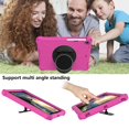 thumbnail image 4 of iPad 8th Gen Case 10.2", iPad 10.2 7th Gen Case, iPad Air 3rd Gen/iPad Pro 10.5" Case, Dteck Shockproof Heavy Duty Drop Protection Case Stand Rotating Hand Secure Grip Shoulder Strap,Rose, 4 of 6