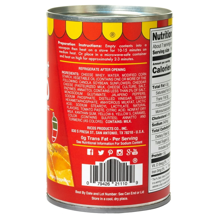 Ricos® Gourmet Nacho Cheddar Cheese Sauce, 15 oz, Shelf-Stable