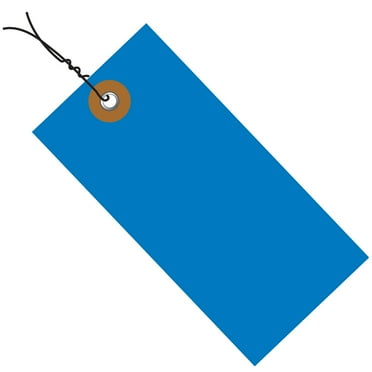 The Packaging Wholesalers Tyvek Shipping Tags Pre-Wired 6 1/4" x 3 1/8" Blue 100/Case G14083A