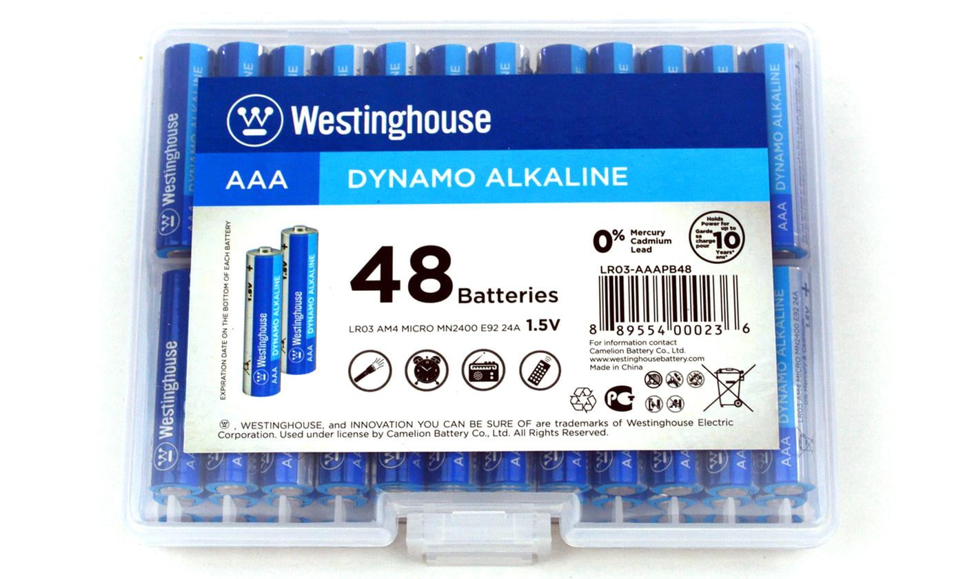 Westinghouse Dynamo Alkaline AAA Batteries in Reusable Plastic Case (48 Count)