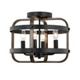thumbnail image 5 of Juno 14 in. 4-Light Indoor Brown and Matte Black Finish Semi-Flush Mount Ceiling Light with Light Kit, 5 of 5