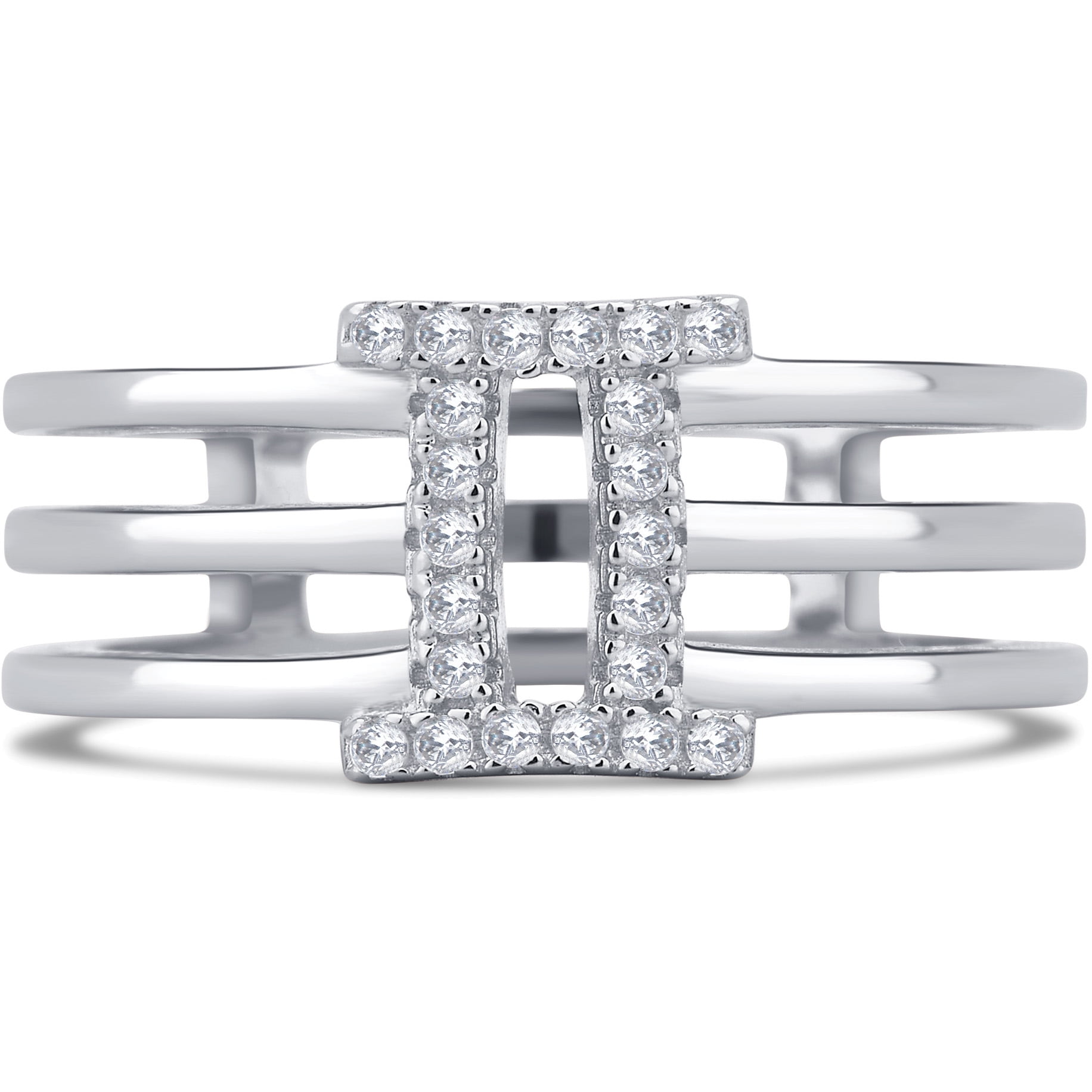 Arista 1/5 Carat T.W Roman Digit "II" Cubic Zirconia Fashion Ring Women's in Sterling Silver