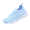 thumbnail image 2 of BRGZLK Womens Athletic Shoes Summer Trendy Solid Color Slip On Tennis Workout Sneakers Mesh Breathable Lightweight Casual Slip On Shoes for Running Walking Light Blue 8.5, 2 of 9