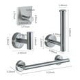 thumbnail image 3 of 5PCS Bathroom Hardware Set Towel Bar Toilet Paper Holder 3 Hooks Stainless Steel Wall Mounted, 3 of 8