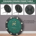 thumbnail image 5 of RayChee Round Poker Table Foldable, 8 Players Casino Leisure Card Game Table w/Stainless Steel Cup Holders & Padded Rails, Folding Texas Holdem Table for Blackjack Board Game (Black, 48 Inch), 5 of 7