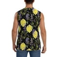 thumbnail image 4 of Goofa Lavender Flowers Printed Men's Sleeveless T-Shirt - Athletic Gym Workout Tank Top for Men - Moisture-Wicking, UPF 30+ Quick-Dry Muscle Tee-Large, 4 of 8