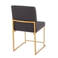 thumbnail image 6 of LumiSource Gold Steel, Charcoal Fabric High Back Fuji Dining Chair - Set of 2, 6 of 8
