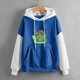 thumbnail image 2 of Mujeres moda casual estampado cuello redondo suelta manga larga blusa corta sudaderas sin capucha Fridja  bvmnju5590, 2 of 5