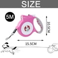 thumbnail image 2 of Correa retráctil para perros de dibujos animados: correa para perros escalable y resistente de 16 pies con linterna, rotura y bloqueo con un botón (rosa), 2 of 5