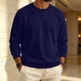 thumbnail image 2 of Men's Fleece Crewneck Sweatshirt Cotton Long Sleeve Pullover Casual Thermal Shirts fall winter fashion comfort solid Sweatshirt Navy XL, 2 of 6