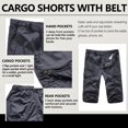 thumbnail image 4 of Men's Casual Fishing Camo Cargo Shorts, Lightweight Outdoor Hiking Work Shorts with Pockets, 4 of 5