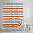 thumbnail image 3 of Orange Stripe Gray Lines Shower Curtain for Bathroom, Modern Minimalist Style Waterproof Shower Curtains Washable Quick Dry with Hooks Bathtub Curtains 36x72IN, 3 of 9