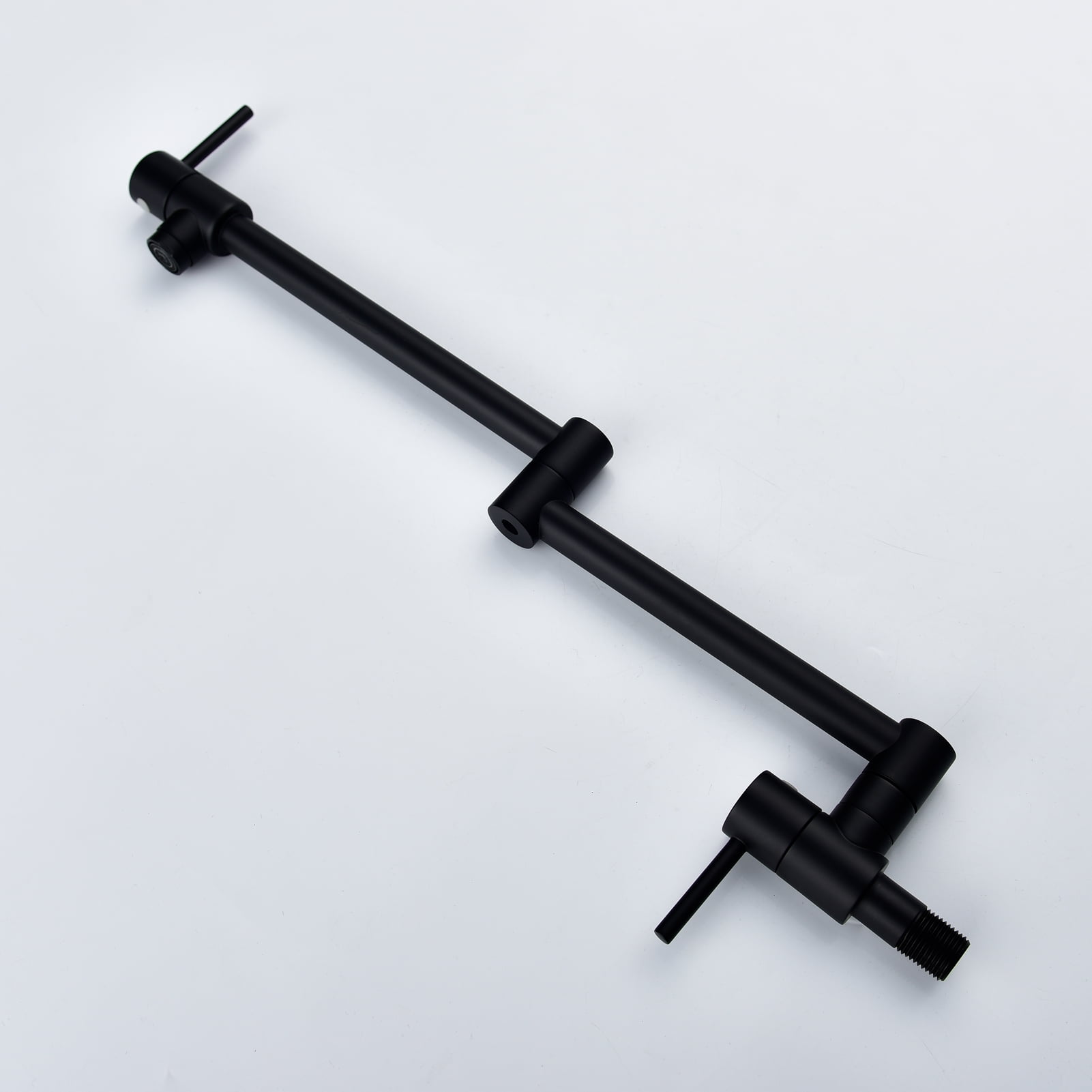 Brass Folding Faucet 1/2" NPT Wall Mount Kitchen Faucet Two Handles Cold Water Tap Black