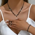 thumbnail image 3 of SmartBy 3 Pcs/Set Women Jewelry Set Rhinestone Choker Hanging Earrings Bracelet Set Adjustable Extension Chain Prom Party Bride Wedding Jewelry, 3 of 7
