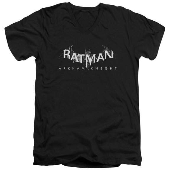 Batman Arkham Knight Ak Splinter Logo S/S Adult V-Neck T-Shirt 30/1 T-Shirt Black