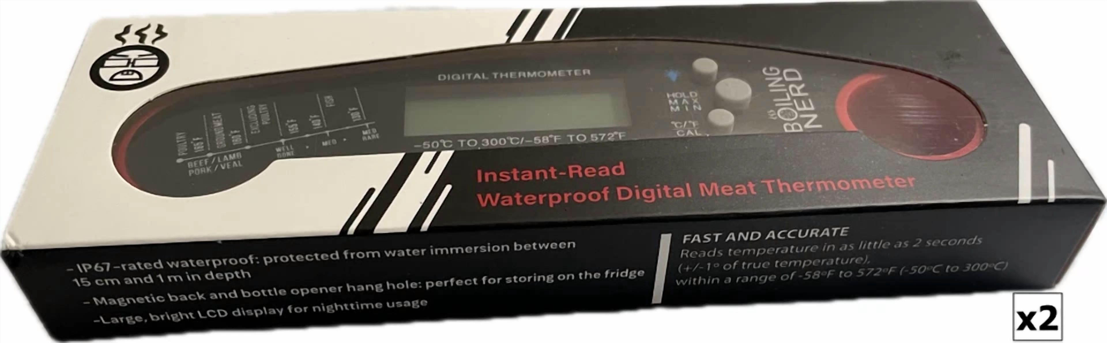 CIRCLE- New 2 Pack Instant Read Digital Meat Thermometer Kitchen Food *See Description*
