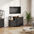 thumbnail image 5 of Eunos 8 Wide Black Drawers Dresser with Charging Station and Open Shelf for Bedroom Closet Dorm, 5 of 7