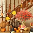 thumbnail image 3 of Artificial Fall Flowers, Fake Outdoor UV Resistant Autumn Plants for Home Kitchen Christmas Festival Thanksgiving Autumns Decoration(Fall Orange), 3 of 5