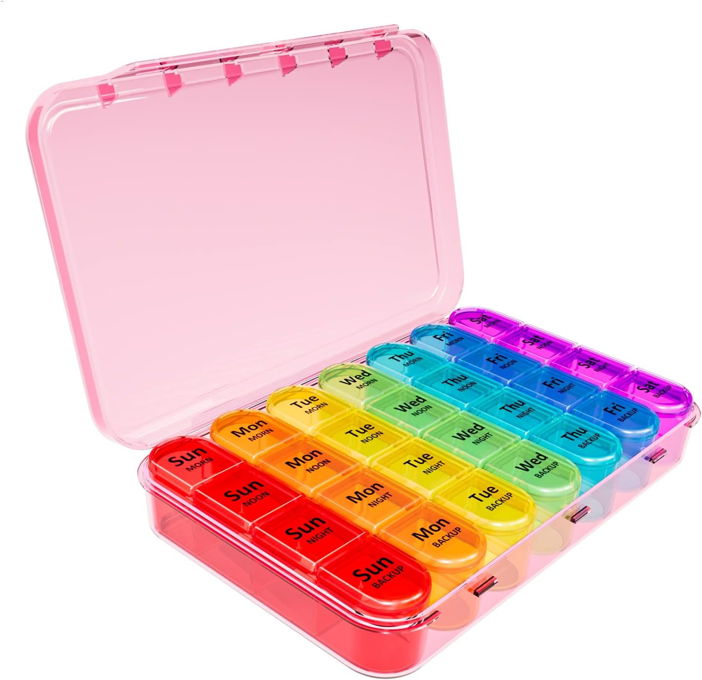 Pill Organizer 4 Times a Day, Daily Pill Box Organizer, Large Weekly