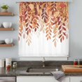 thumbnail image 5 of Burnt Orange Eucalyptus Leaves Sheer Curtains 54 Inches Long, Fall Botanical Leaf Light Filering Curtains, Breathable Simi Curtain Privacy Drapes for Kitchen Bathroom Small Window Treatment, 5 of 9