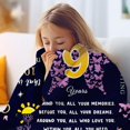 thumbnail image 3 of 9 Year Old Girl Birthday Gifts Blanket 60 x 50 inch, Best Presents for 9 Year Old Girl, Nine Year Old Girl Gifts, 9 Yr Old Girl Birthday Gift Ideas, Birthday Gifts for Girls Age 9, 3 of 6