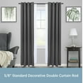 thumbnail image 2 of Kenney Wakefield Standard Steel Decorative Window Double Curtain Rod, 36-66" Adjustable Length, 5/8" Dia., Black, 2 of 5