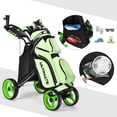 thumbnail image 3 of Goplus Folding 4 Wheels Golf Push Cart W/Bag Scoreboard Adjustable Handle Green, 3 of 10
