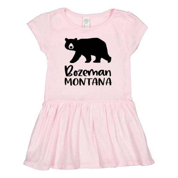 Inktastic Bozeman, Montana Black Bear Silhouette Girls Toddler Dress