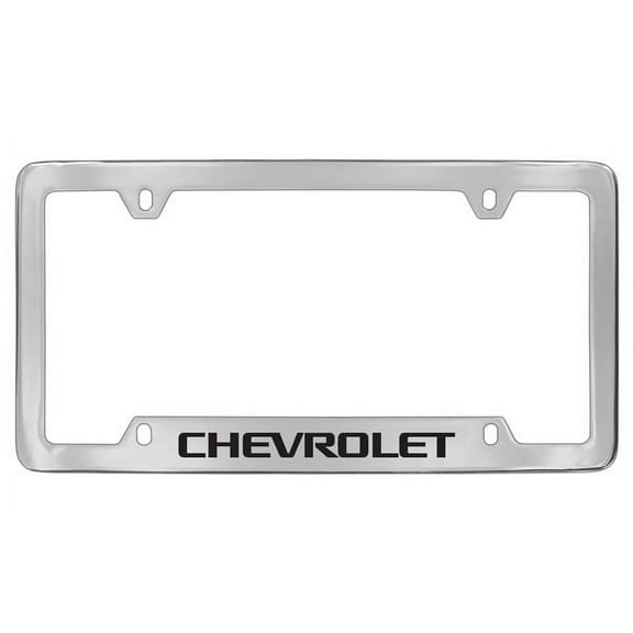 Chevrolet Workmark Chrome Plated Metal Bottom Engraved License Plate Frame