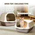thumbnail image 6 of Portable Cat Litter Box with Handle, Large Space Design, Fully Enclosed Front Entry & Litter Filter Pedal, Covered Kitty Toilet for Odor Control, 6 of 12