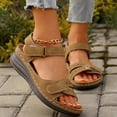 thumbnail image 6 of vokkrv Women's Comfortable Arch Support Dressy Flat Sandals Open Toe Walking Sandals for Summer Brown 9.5, 6 of 7
