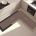 thumbnail image 4 of Lignoak L Corner Carpet Kitchen Rug Living Room Carpet Floor Mats Kitchen Absorbent Non Slide Mats Kitchen Foot Mats Machines Wash Kitchen Rugs For Cooking Brown, 4 of 7